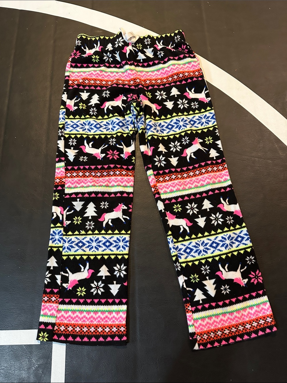 Old Navy Black Unicorn Fair Isle Fleece Pajama Pants